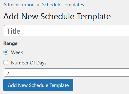 New schedule template form